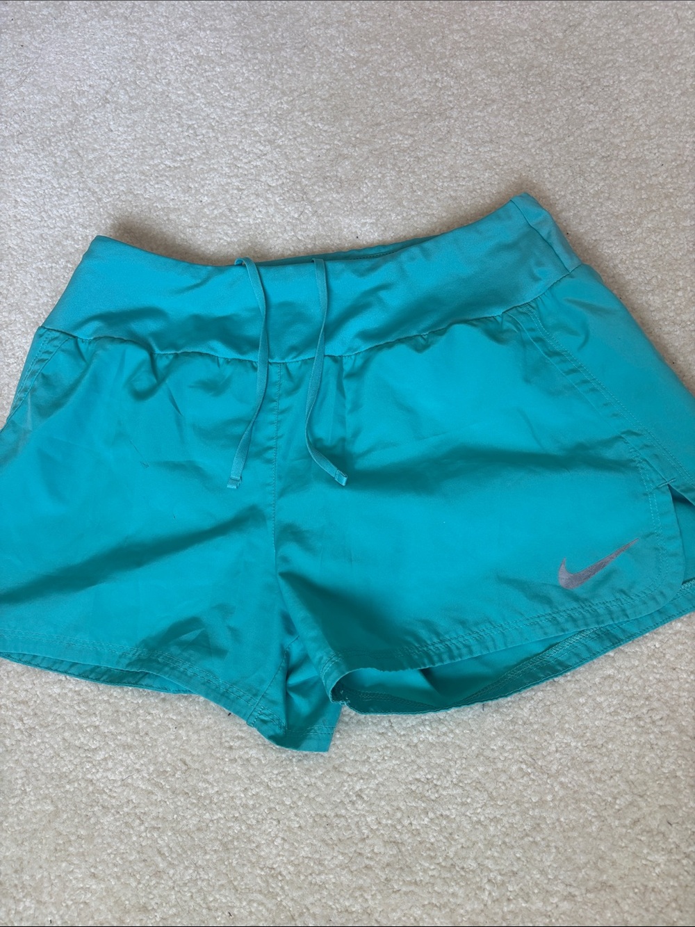 Nike Women’s Teal Athletic Shorts with Drawstring Waist